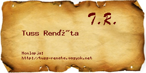 Tuss Renáta névjegykártya